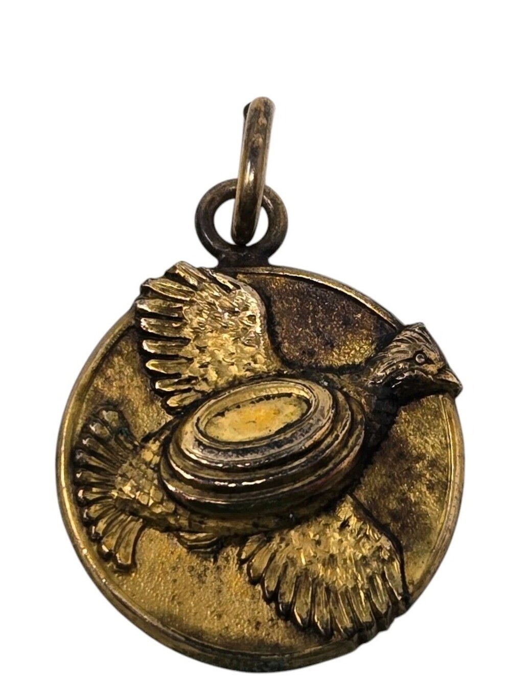 Vintage Krementz Eagle Pendant 1940s Bird Gold Tone READ